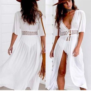 NEW white beach lace coverup dress